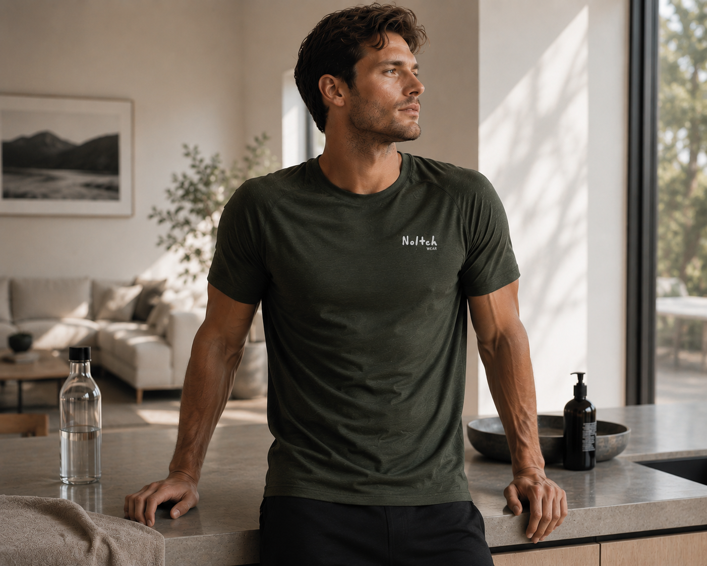noitchwear dark green-donker groen shirt